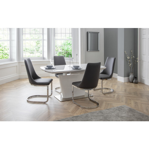 Como White High Gloss Extending Dining Table (D90 x W160 x H76)