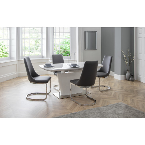 Como White High Gloss Extending Dining Table (D90 x W160 x H76cm)