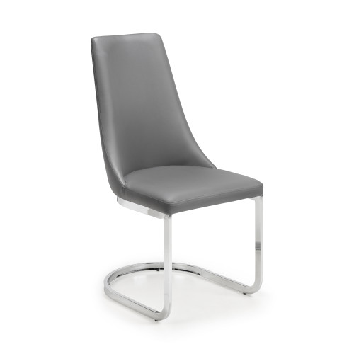 Como Grey Faux Leather Dining Chair (D61 x W47 x H98)