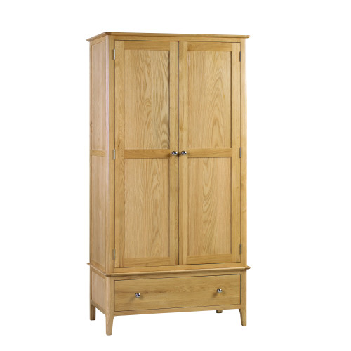 Cotswold Oak 2 Door Combi Wardrobe (D56 x W100 x H195cm)