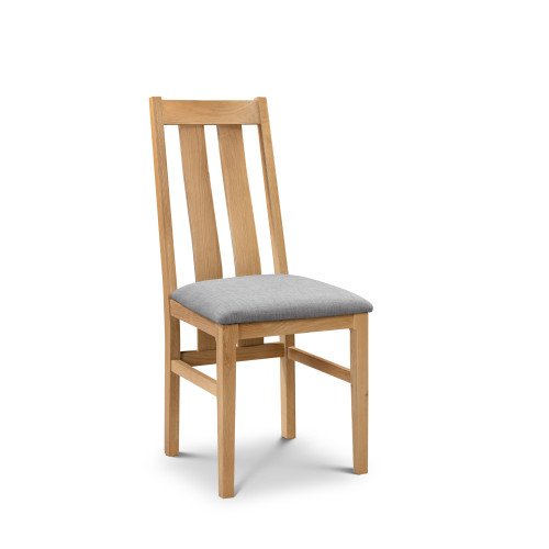 Set of 2 Cotswold Oak Dining Chairs (D58 x W45 x H101)