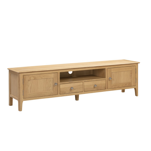 Cotswold Oak Widescreen TV Unit (D38 x W180 x H48)