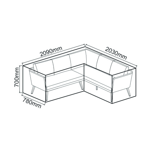 Heavy Duty Grey Polyester Milan Corner Set Cover