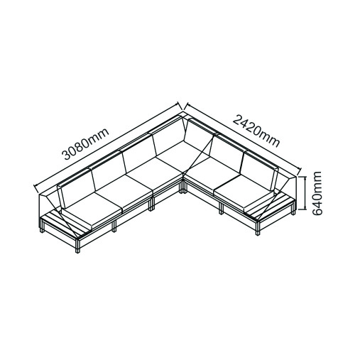 Heavy Duty Grey Polyester Aspen Corner Set Cover