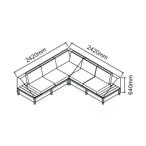 Heavy Duty Grey Polyester Aspen Mini and Roma Corner Set Cover