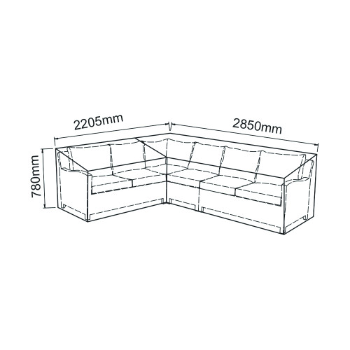 Heavy Duty Grey Polyester Large L Shaped Corner Set Cover