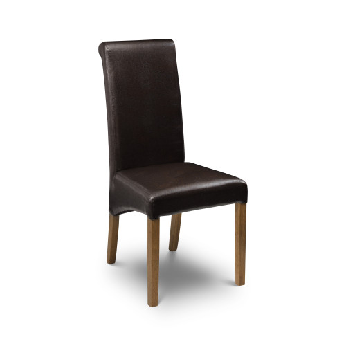 Cuba Brown Faux Leather Dining Chair  (D63 x W46 x H103cm)