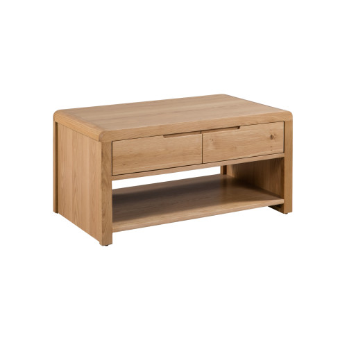 Curve Oak Coffee Table (D60 x W100 x H50cm)