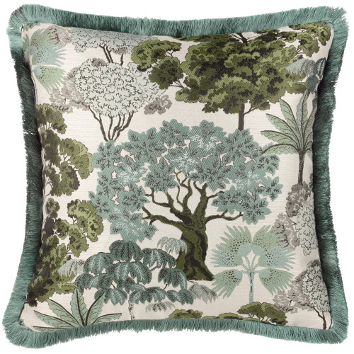 Wylder Woodlands Green Velvet Reverse Square Cushion 43 x 43cm