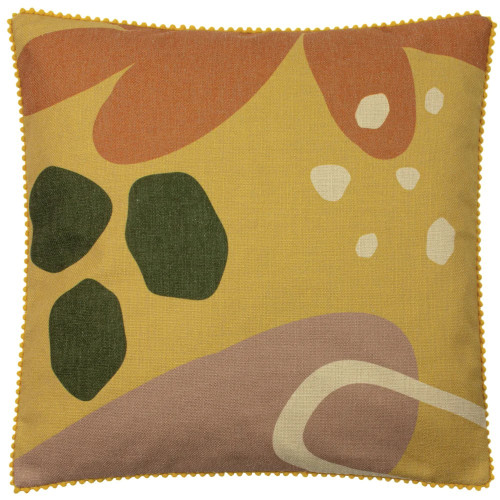 Ochre Printed Design Square Cushion 43 x 43cm