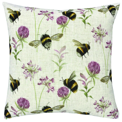 Evans Lichfield Country Bee Garden Cushion Lavender Square Cushion 43 x 43cm