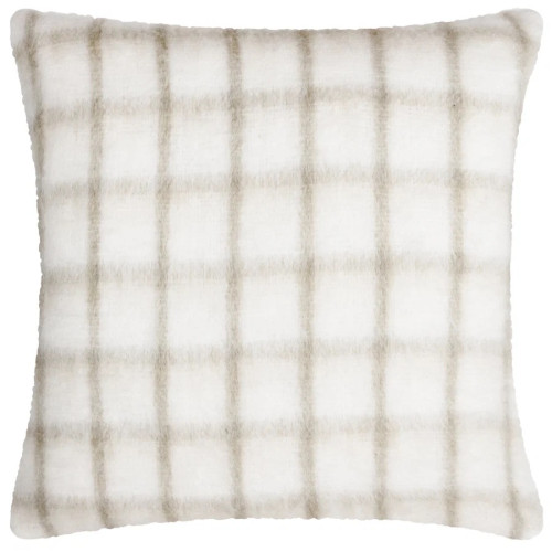 Yard Yarrow Check Polyester Filled Cushion 45 x 45cm - Natural/Biscuit