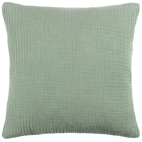 Yard Lark Muslin Crinkle Cotton Polyester Filled Cushion 45 x 45cm - Eucalyptus