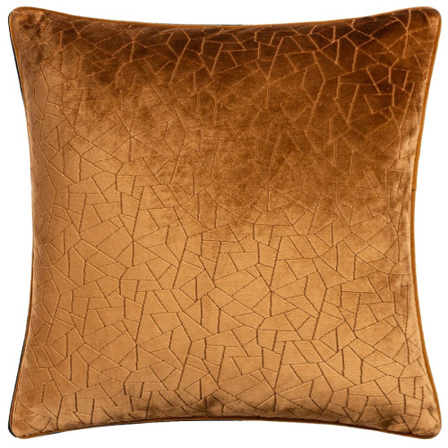 H&Atilde;EM Malans Cut Velvet Piped Polyester Filled Cushion 45 x 45cm - Bronze
