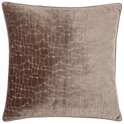 Paoletti Bloomsbury Velvet Polyester Filled Cushion 50 x 50cm - Taupe