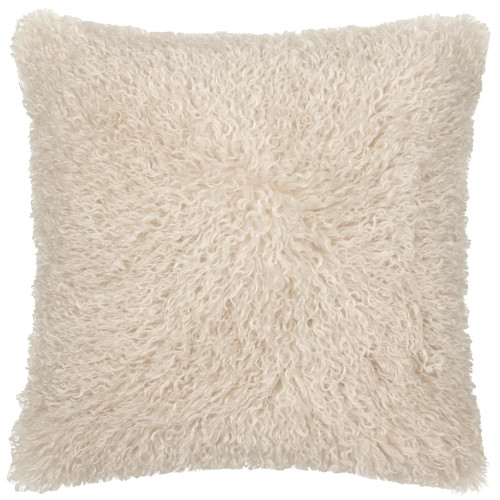 Furn Rowan Faux Fur Polyester Filled Cushion 50 x 50cm - Natural