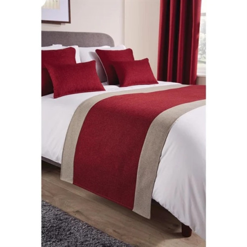 Comfort Tundra Textured Woven Jacquard Finish Bed Runner - Bordeaux