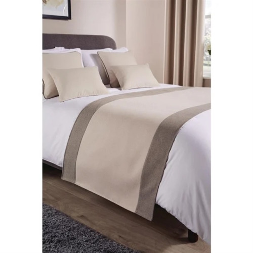 Comfort Tundra Textured Woven Jacquard Finish Bed Runner - Canvas