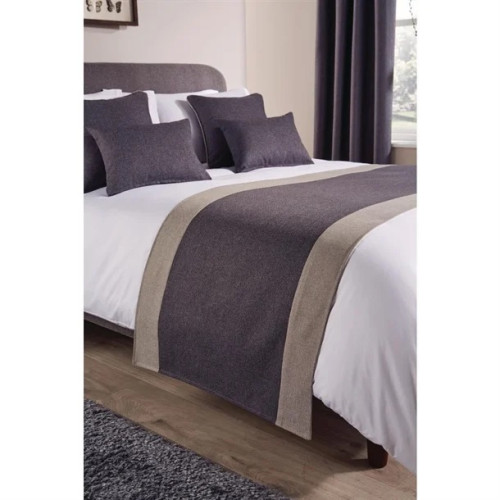 Comfort Tundra Textured Woven Jacquard Finish Bed Runner - Pewter