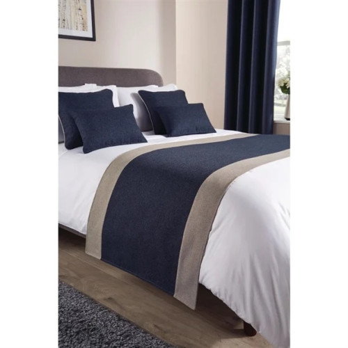 Comfort Tundra Textured Woven Jacquard Finish Bed Runner - Prussian
