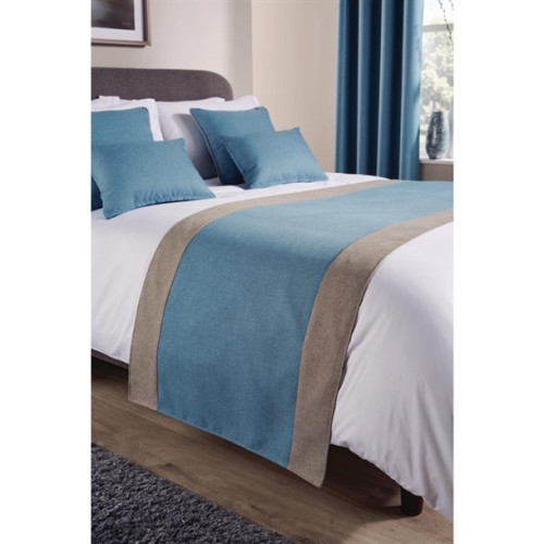 Comfort Tundra Textured Woven Jacquard Finish Bed Runner - Sky