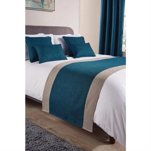 Comfort Tundra Textured Woven Jacquard Finish Bed Runner - Teal