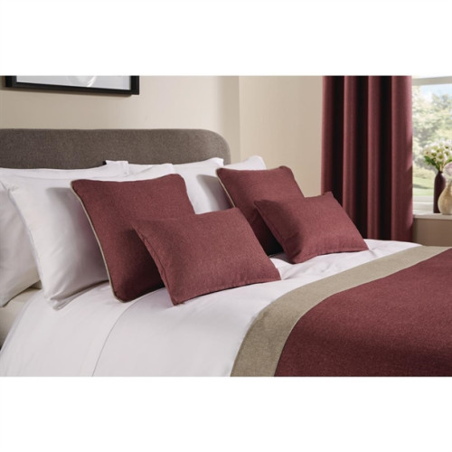 Comfort Tundra Textured Woven Jacquard Finish Piped Square Cushion 45 x 45cm - Fuchsia