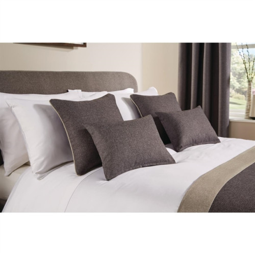 Comfort Tundra Textured Woven Jacquard Finish Piped Square Cushion 45 x 45cm - Pewter