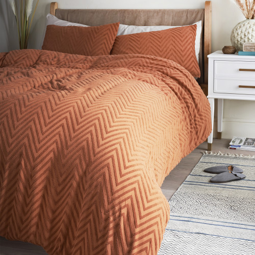 Cosmo Living Terracotta Chevron Duvet Set - Single