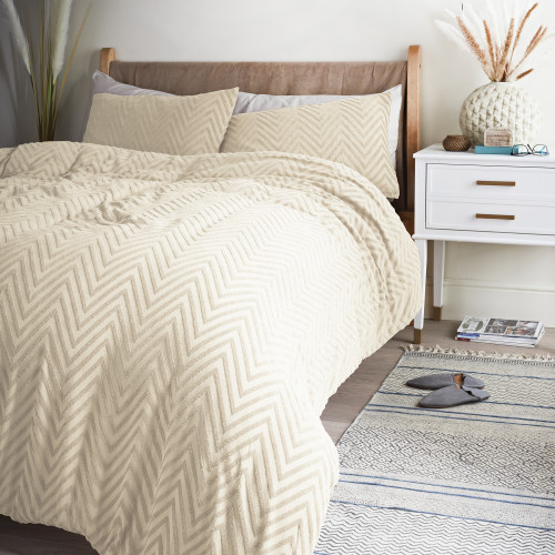 Cosmo Living Ivory Chevron Duvet Sets