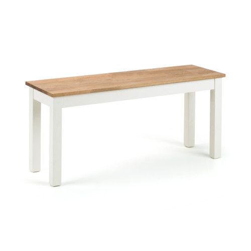 Coxmoor White and Oak Bench (D32 x W101 x H45cm)