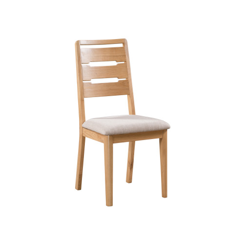 Set of 2 Curve Oak Dining Chairs (D46 x W58 x H98cm)
