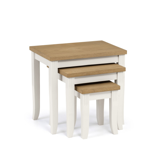 Davenport Oak and Ivory Nest of 3 Tables (D40 x W55 x H52cm)