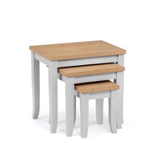 Davenport Oak and Elephant Grey Nest of 2 Tables (D40 x W55 x H52)