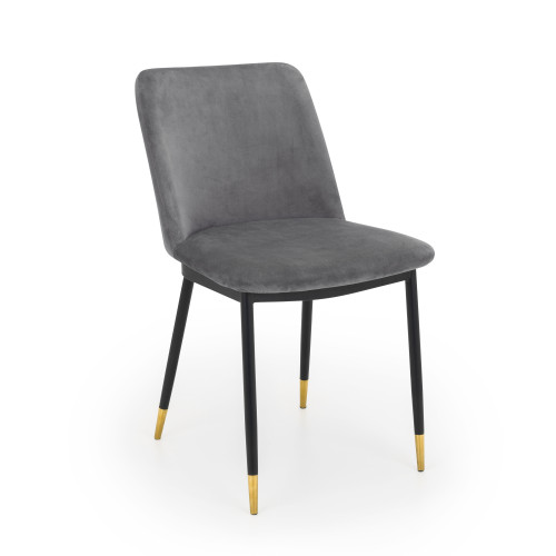 Delaunay Grey Velvet Dining Chair (D59 x W50 x H83cm)