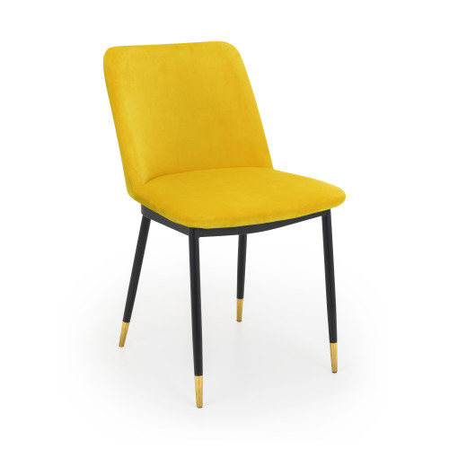 Delaunay Mustard Velvet Dining Chair (D59 x W50 x H83cm)