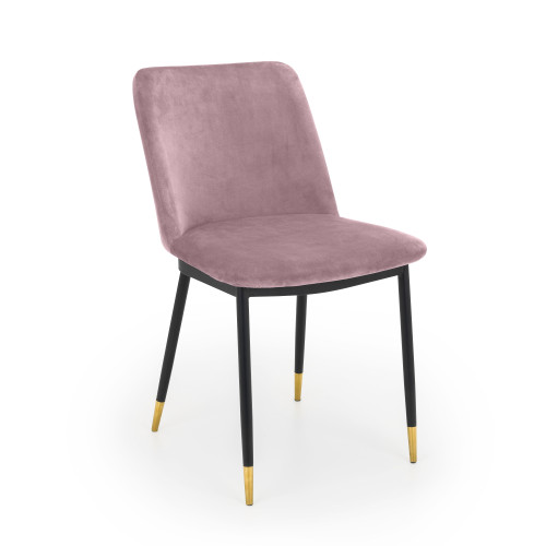 Delaunay Dusky Pink Velvet Dining Chair (D59 x W50 x H83cm)