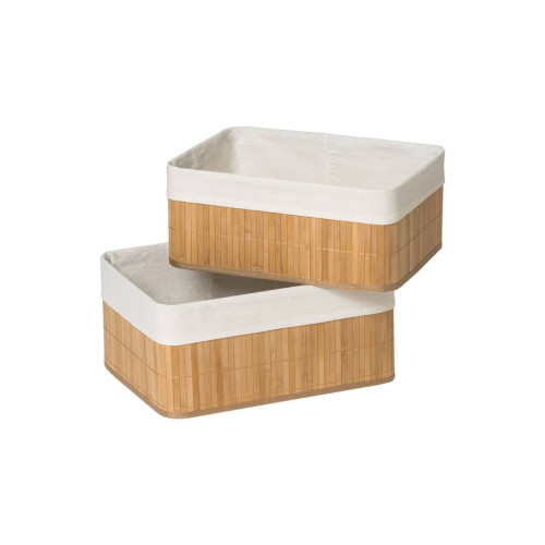 Set of 2 Kankyo Natural Bamboo Storage Boxes (H30 x W40 x D18cm)
