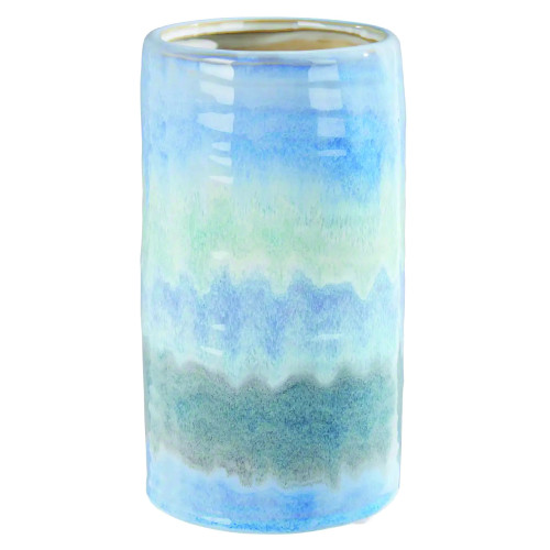 Coastal Blue Glazed Finish Vase (D12 x W12 x H22cm)