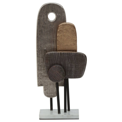 Simbolo Small Assorted Colour Metal Sculpture on Marble Base (H50 x W26 x D16cm)