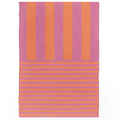 Furn Deck Stripe Woven Outdoor Rug 120 x 170cm - Orange/Pink