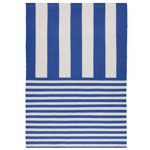 Furn Deck Stripe Woven Outdoor Rug 120 x 170cm - White/Blue