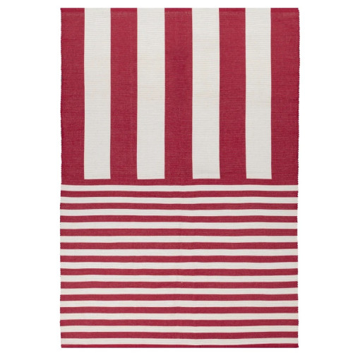 Furn Deck Stripe Woven Outdoor Rug 120 x 170cm - White/Red