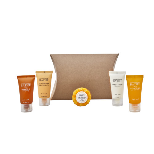 Kraft Pillow Box Toiletries Welcome Pack (Box of 50) - Essentiel Elements Bathe Tube