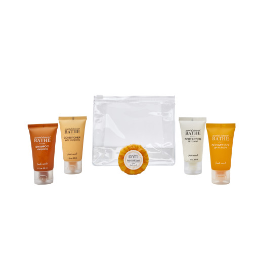 Grip Lock Bag Toiletries Welcome Pack (Box of 50) - Essentiel Elements Bathe Tube