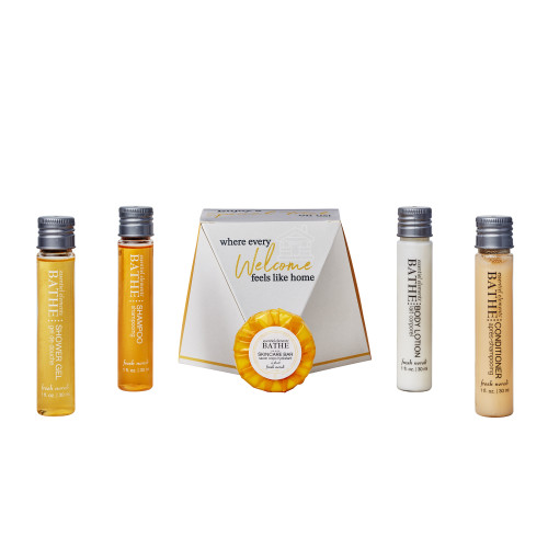 Dale Leisure Branded Baby Faceted Toiletries Welcome Pack (Box of 28) - Essentiel Elements Bathe Bottle