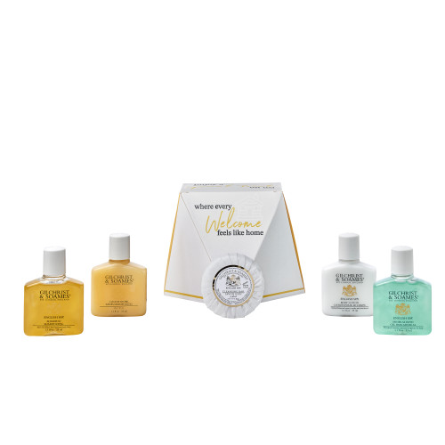 Dale Leisure Branded Baby Faceted Toiletries Welcome Pack (Box of 28) - Gilchrist & Soames English Spa Bottle