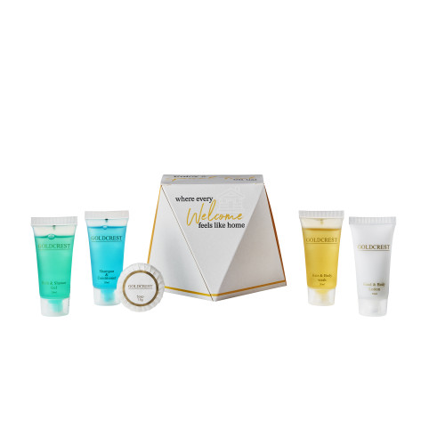 Dale Leisure Branded Baby Faceted Toiletries Welcome Pack (Box of 28) - Goldcrest