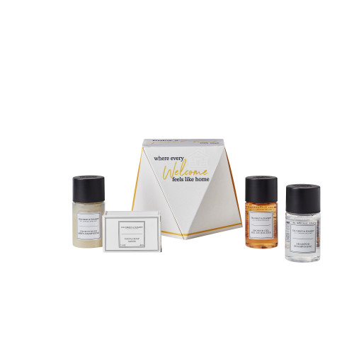 Dale Leisure Branded Baby Faceted Toiletries Welcome Pack (Box of 28) - London Collection Bottle