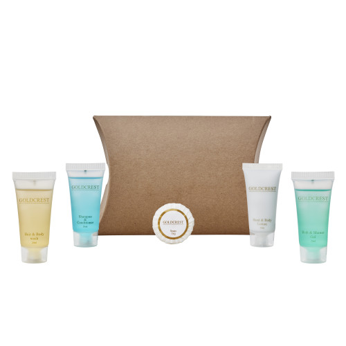 Kraft Pillow Box Toiletries Welcome Pack (Box of 50) - Goldcrest